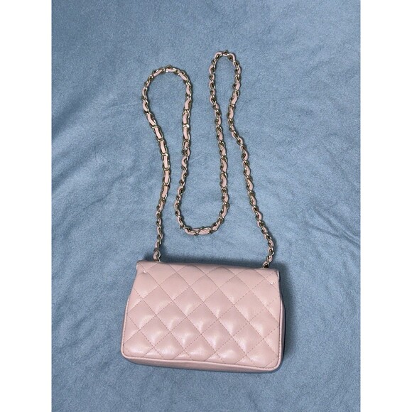 Vera Pelle Small quilted leather bag with shoulder strap made in ITALY pink - Picture 5 of 7
